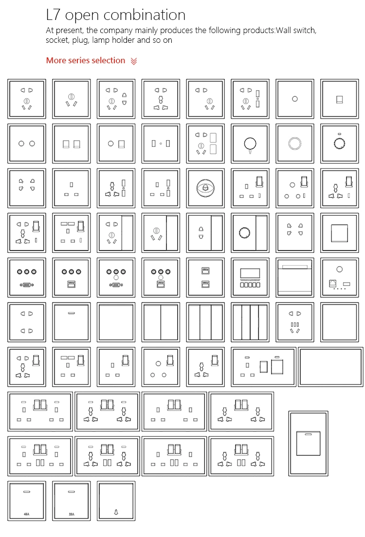 UK Wall Light Switch 1 Gang 1 Way with 3 Pole Socketfor Home Automation