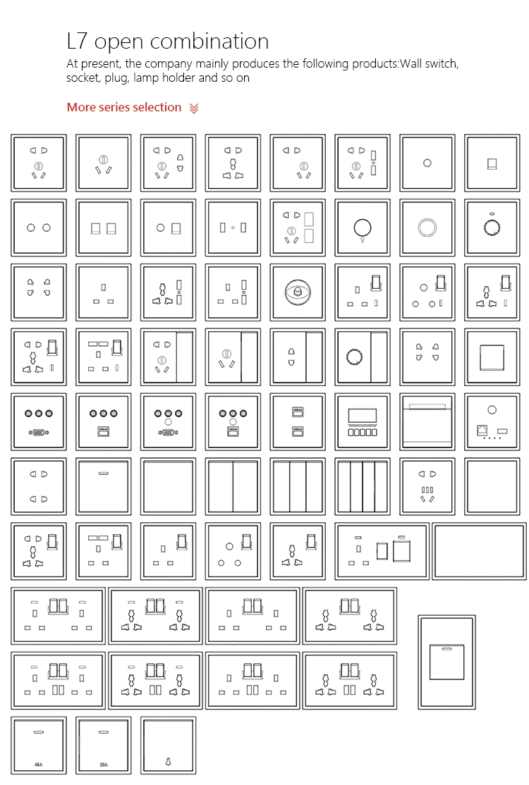 White Color 4 Gang 1 Way BS Modern Design Flame Retardant Electrical Switch Wholesale Price Commercial Home Use